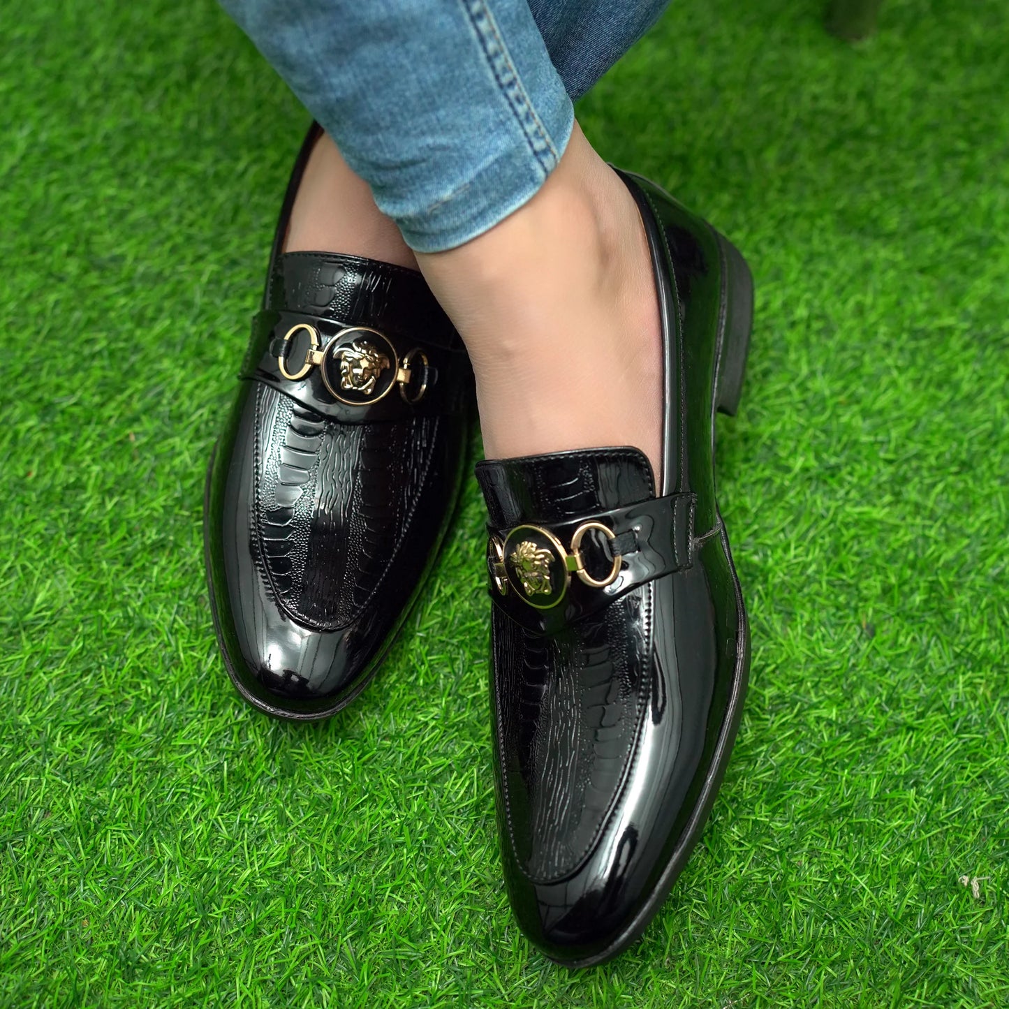 Black jaguar Patent Shoes -46TROM